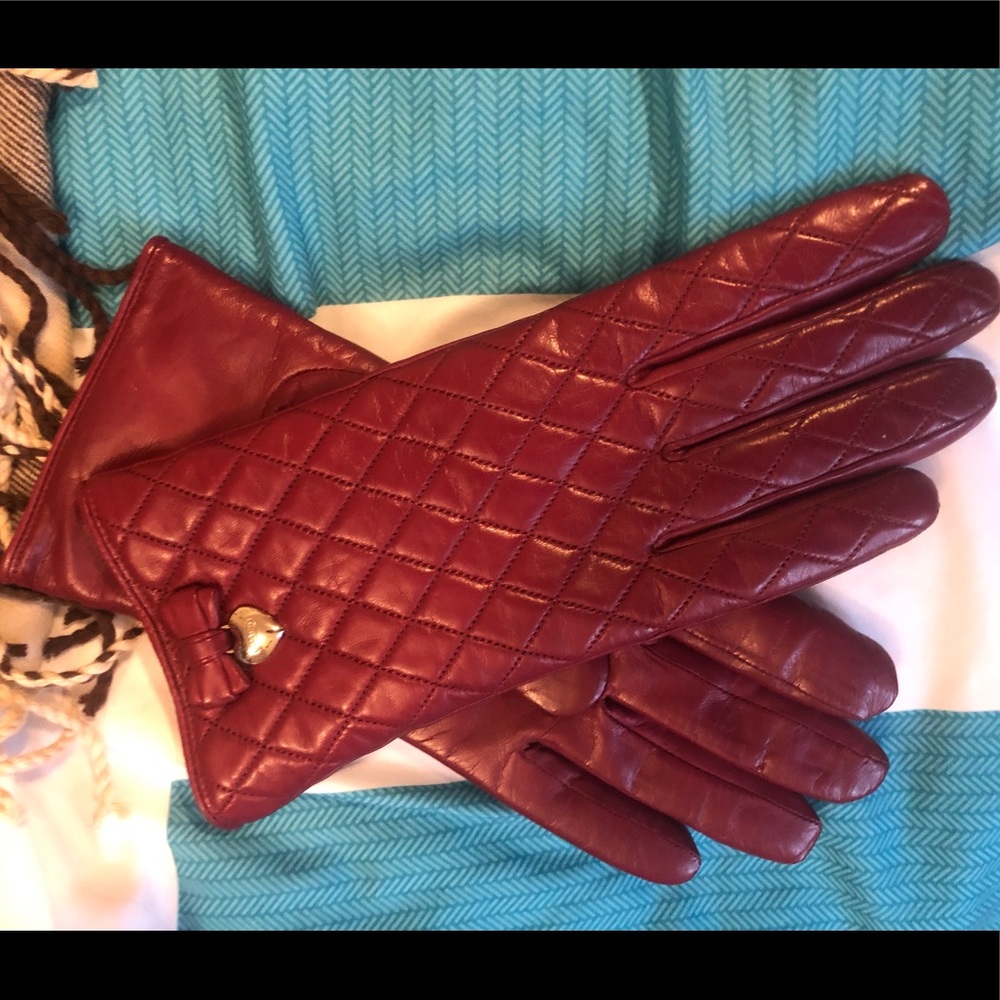Coach leather gloves